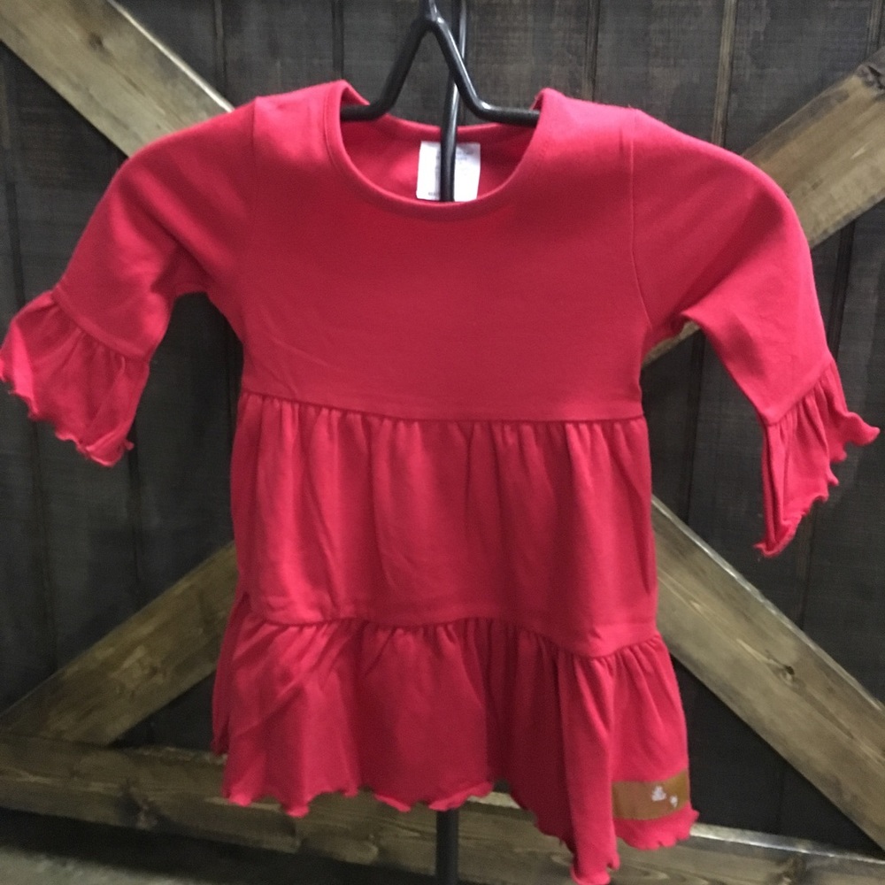 Holiday ruffles red and pink ruffle pants set
