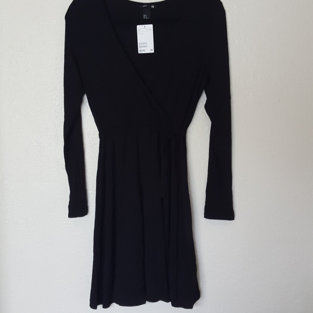 Black wrap style dress