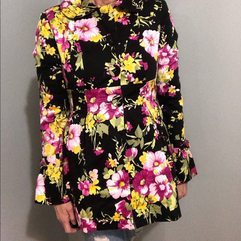 Floral Trench Coat