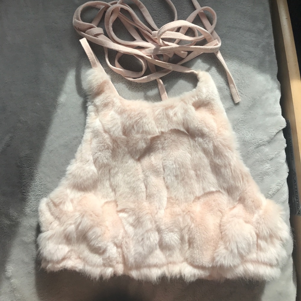 Fur Halter Top