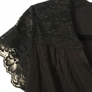 Avon Noir Lace Accented Knit Top