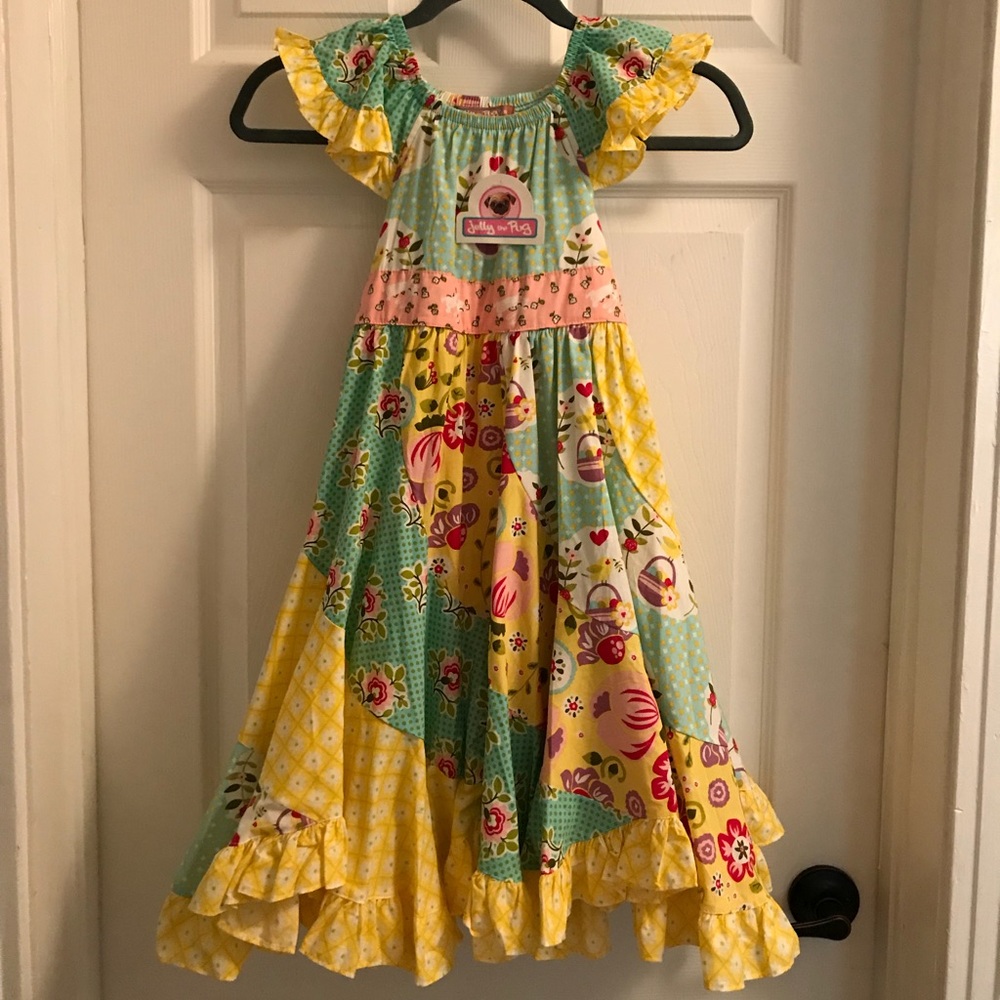 NWT-Jelly the Pug-Girls Easter/Spring Dress
