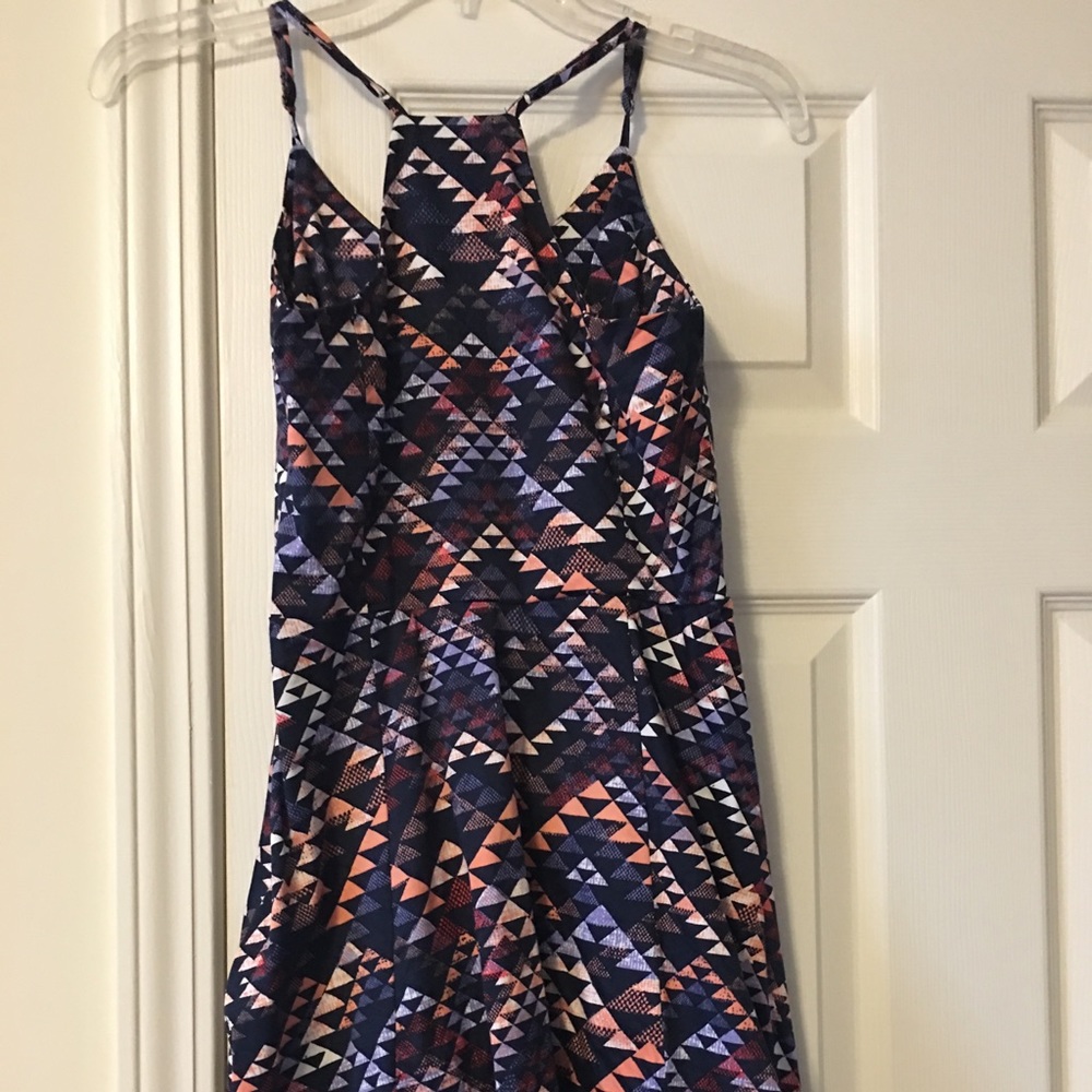 Dress with colorful geometric shapes