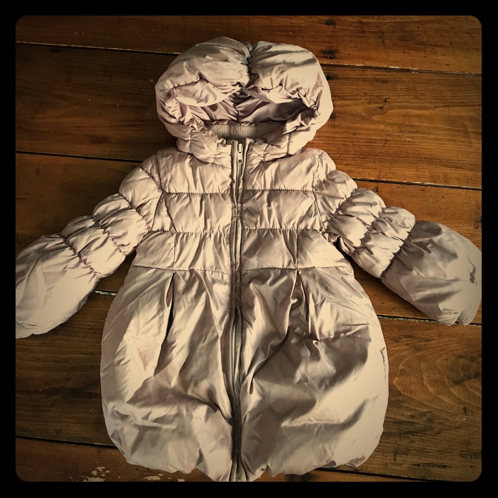 GAP puffy coat; dusty Rose