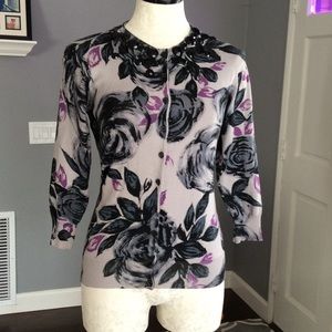 WD.NY Petite Floral Print Cardigan
