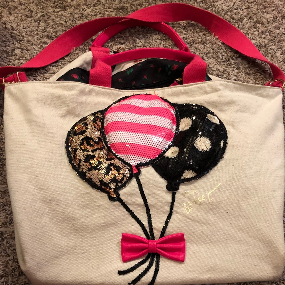 Betsey Johnson canvas tote XL