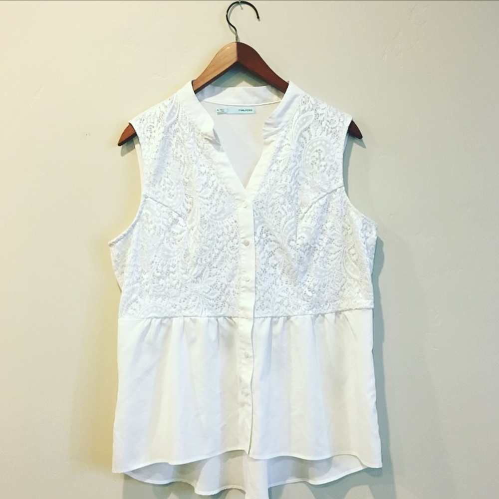 Lace Chiffon Peplum Top