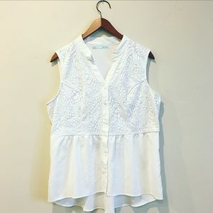 Lace Chiffon Peplum Top