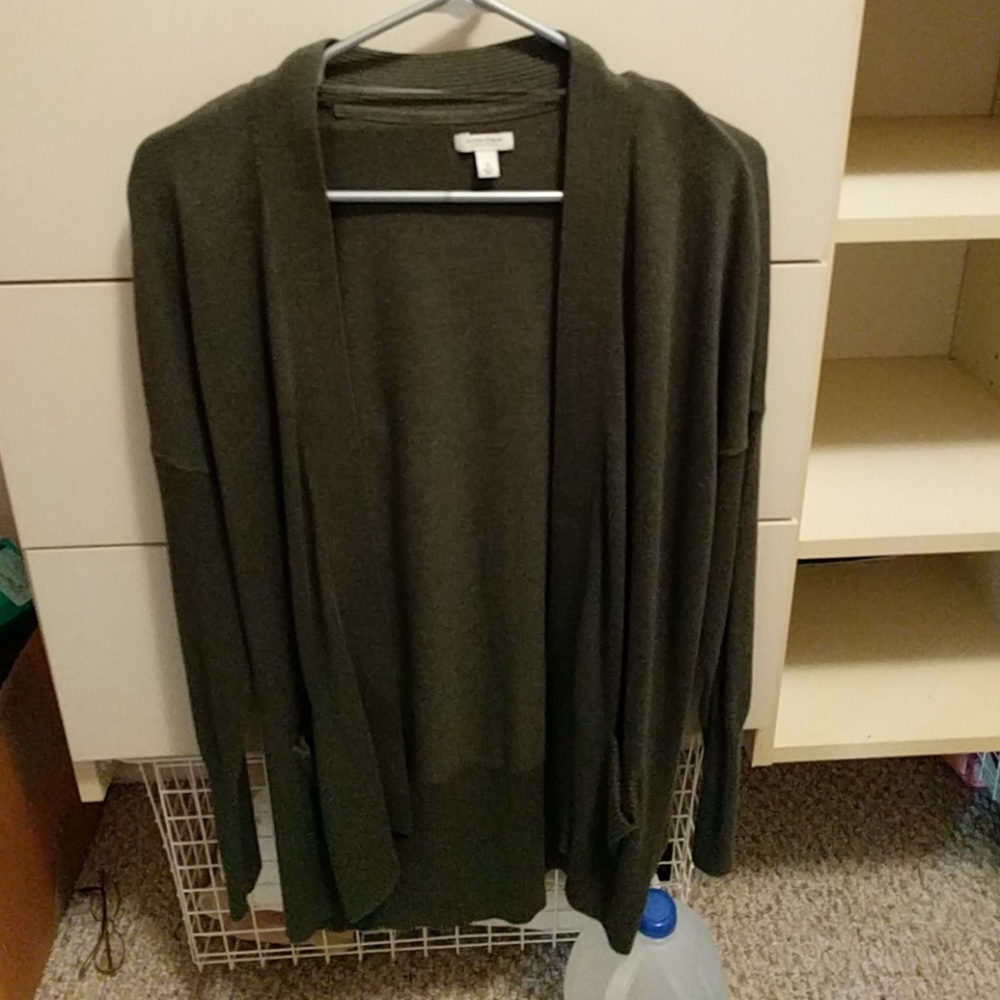 Olive Green open cardigan