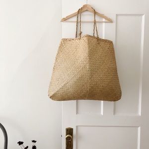 Vintage Oversized Straw Basket