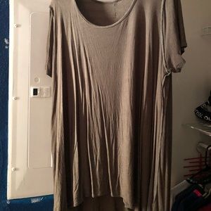 Olive green shark bite hem top