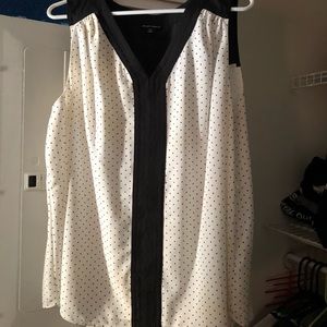 Black and white polka dot top