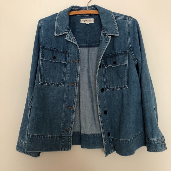 cropped army denim jacket