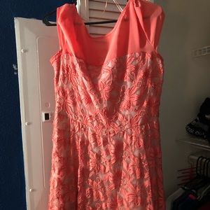 Coral lace dress