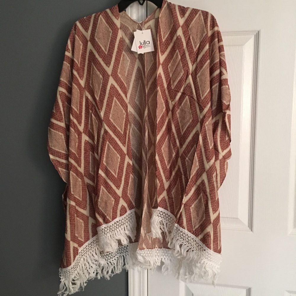 FINAL PRICE-Bindya Mixed Print Lace Trim Cape