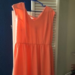 Coral skater dress