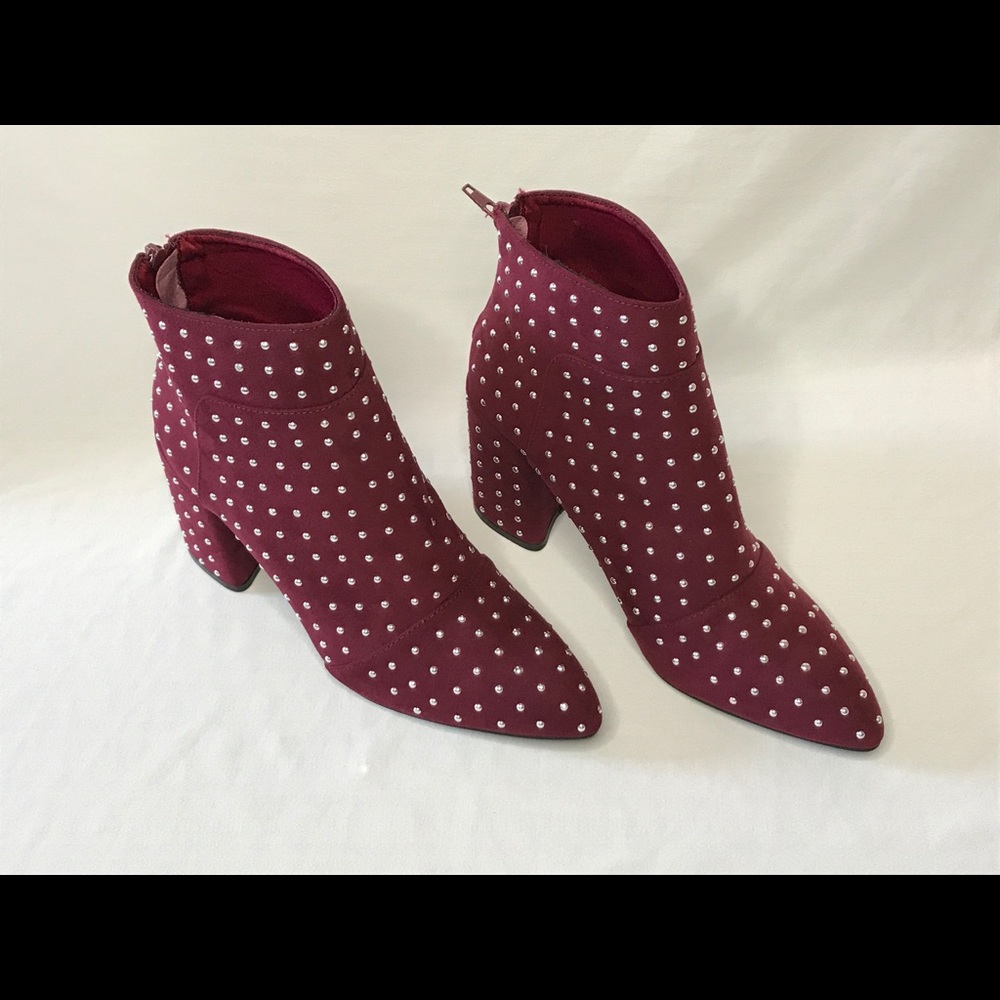 LAST PAIR!!//The Ruby// Burgundy studded bootie - Picture 4 of 6