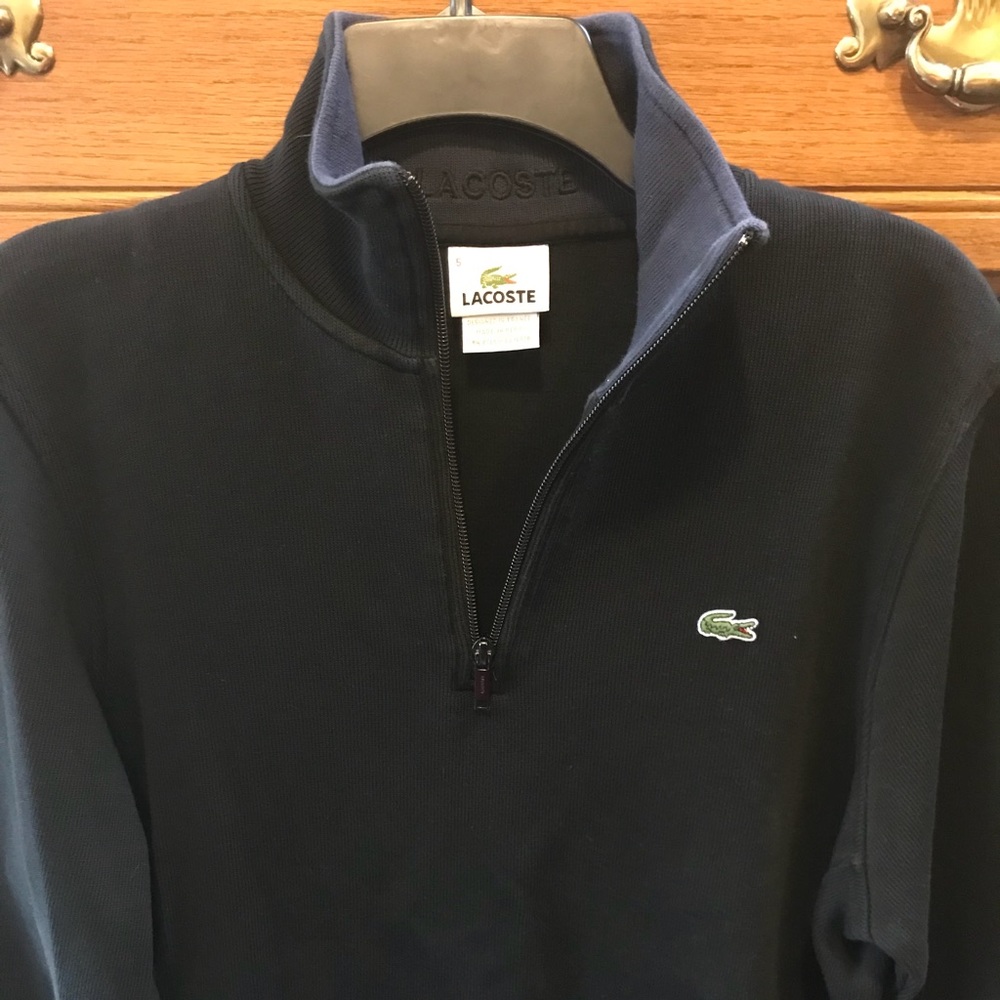 Lacoste Quarter Zip Sweater w/ pockets - M (5)