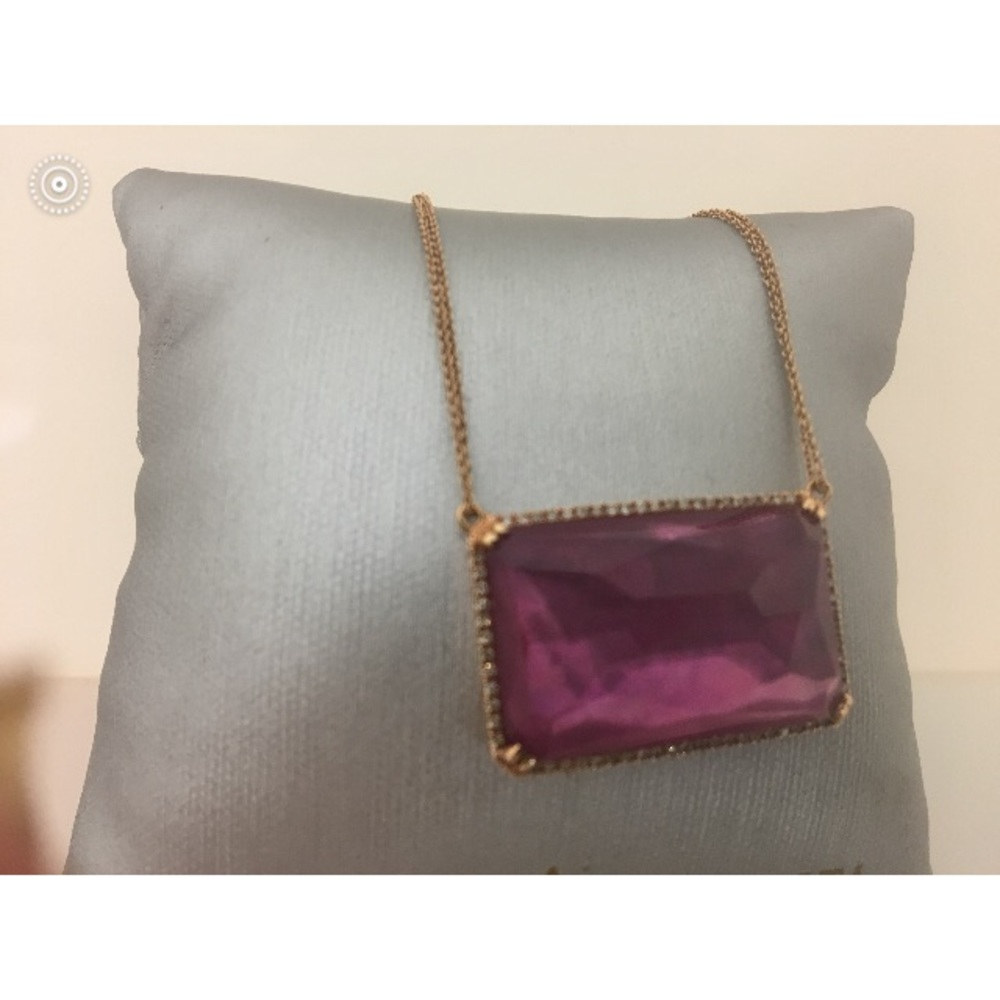 14kt rose gold  diamond pendant w/ cable chain.