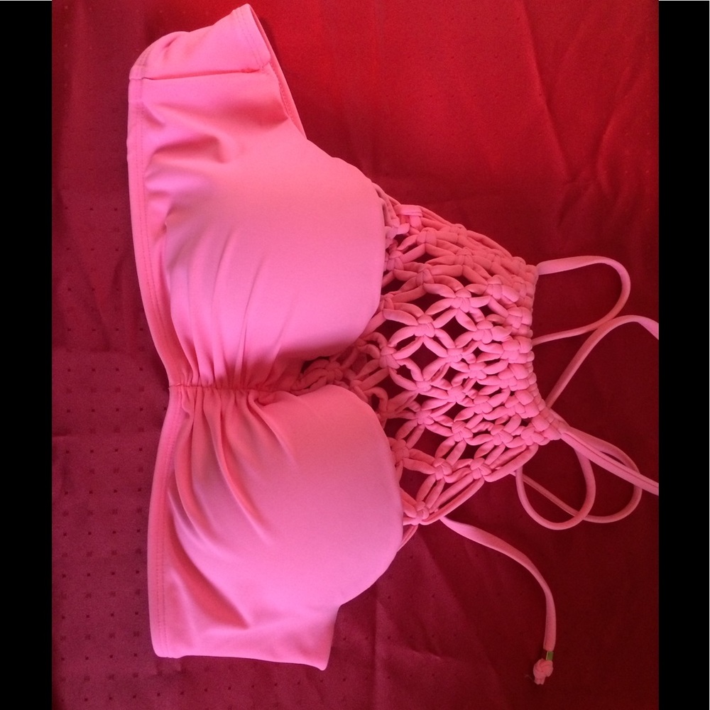 Crochet high neck bikini top