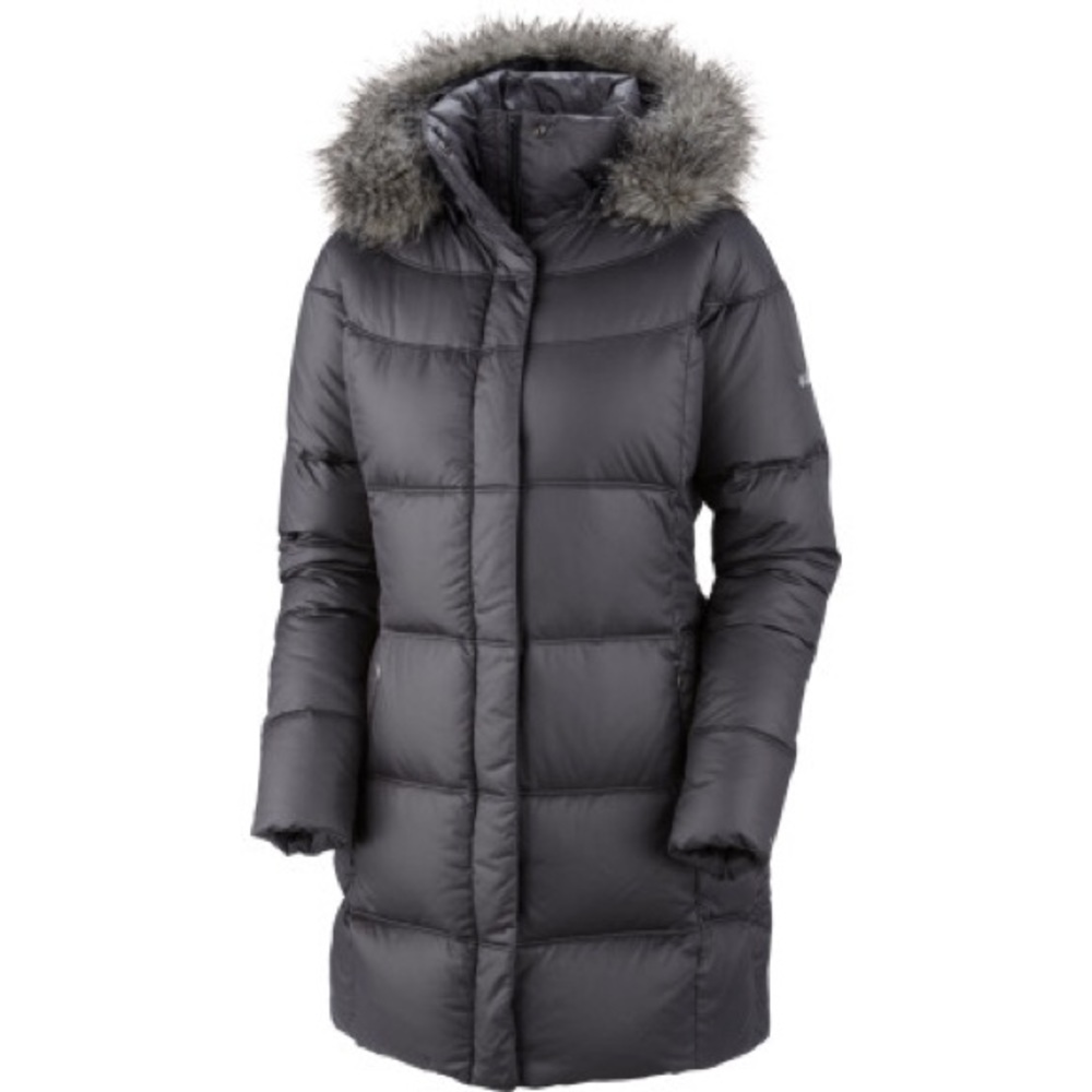 Columbia down puffer coat with fur-lined hood S