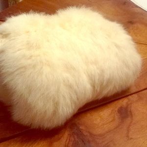 Vintage White Rabbit Fur Muff