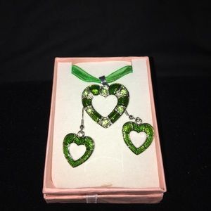 New Heart Necklace & Earring Gift Boxed Set