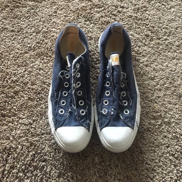 navy laceless converse