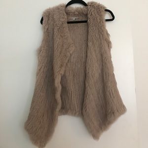 100% blush rabbit fur vest