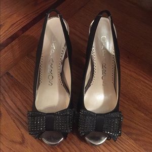 Caparros black Betsey Bow slingback heel
