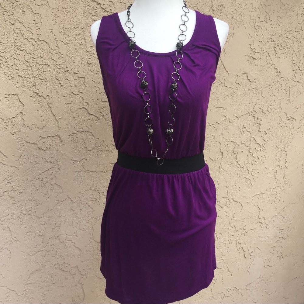 Purple and black sundress