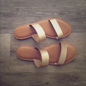 Old navy gold sandals.