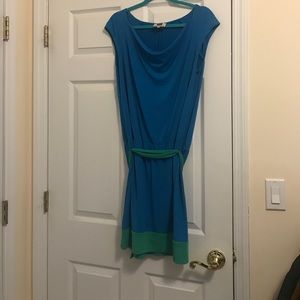 Blue & Green Knee Length Dress