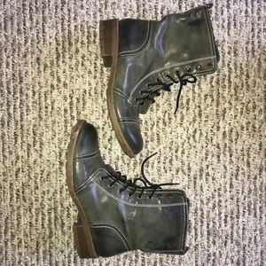 Green combat boots