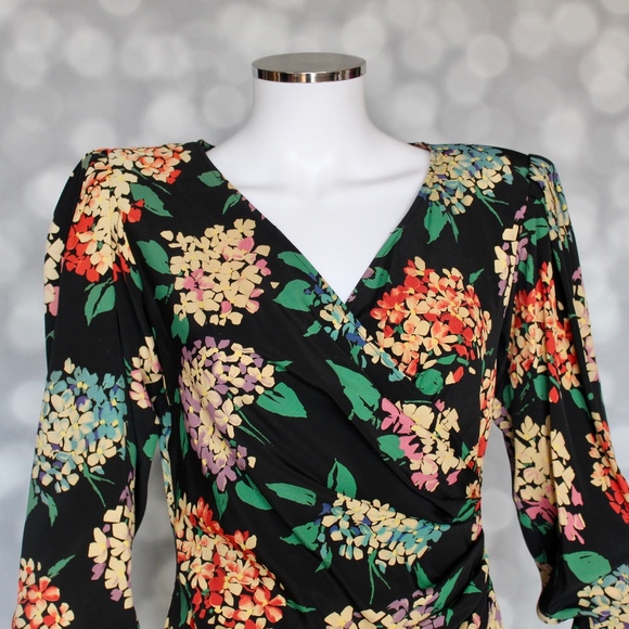 🔺SOLD🔺 🌟VINTAGE🌟Ungaro 1980s Gathered Long-Sleeve Dress - Picture 5 of 6