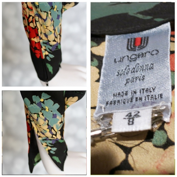 🔺SOLD🔺 🌟VINTAGE🌟Ungaro 1980s Gathered Long-Sleeve Dress - Picture 6 of 6