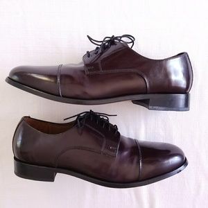Florsheim cap toe brown leather derby dress shoes