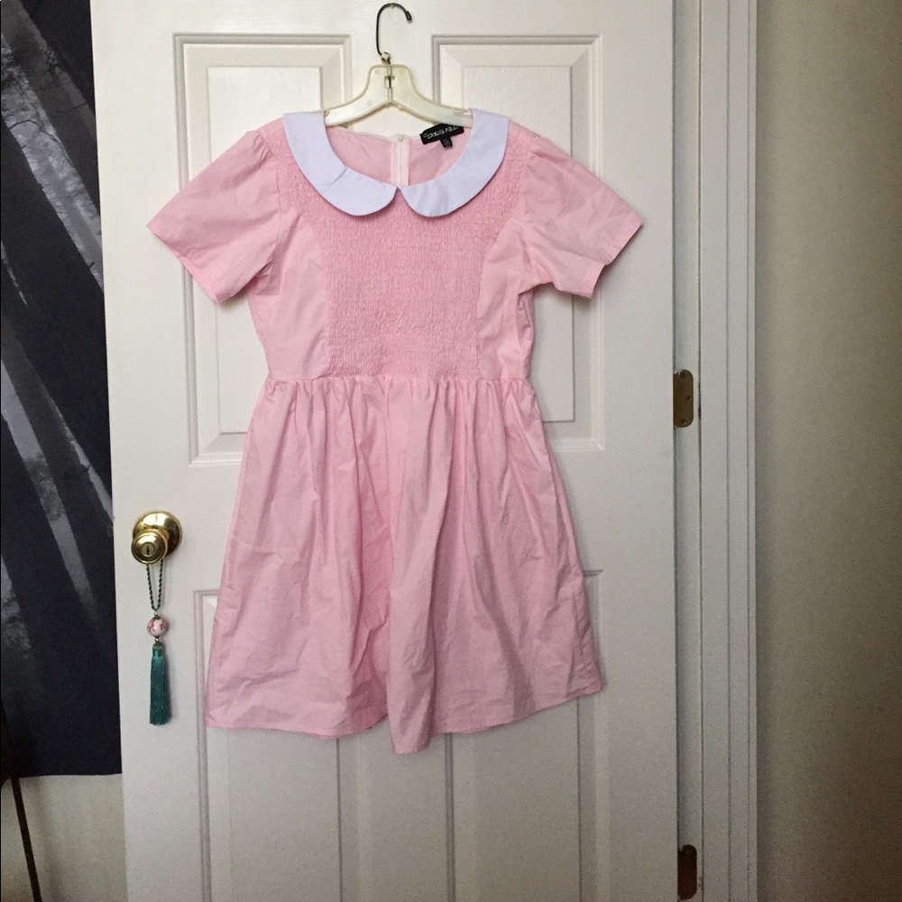 Pink Frock with Peter Pan collar