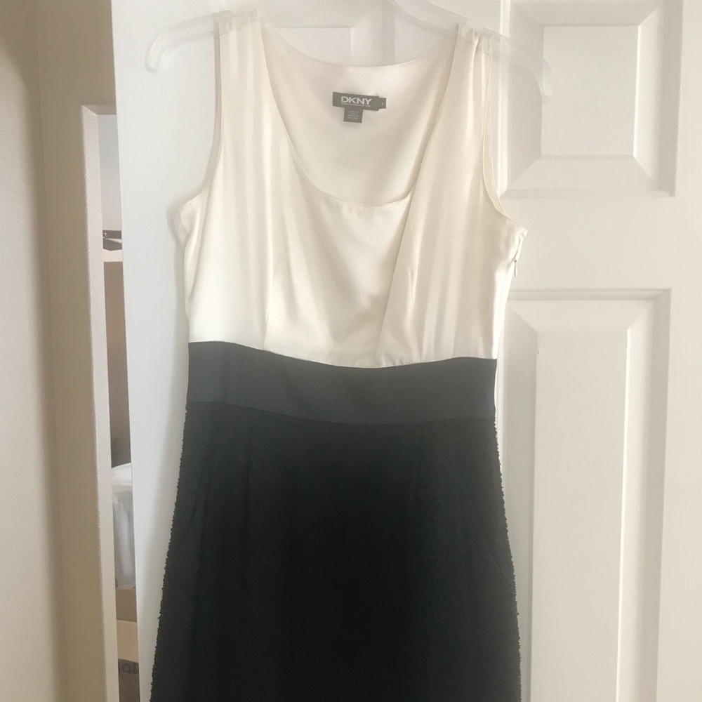 DKNY white and black dress