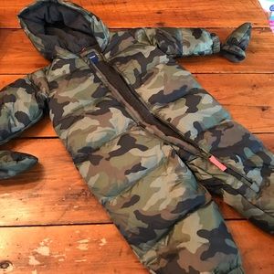 Down puffer snowsuit
