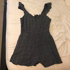 Navy blue striped romper