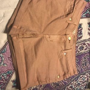 Blush pink high rise shorts