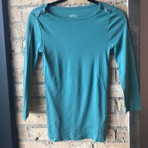 J Crew the perfect fit tee with button detail