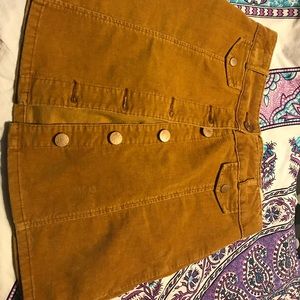 Button down mustard skirt