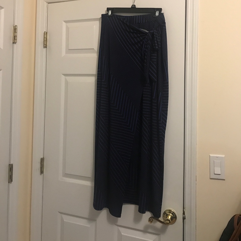 Blue and Black Patterned Skirt