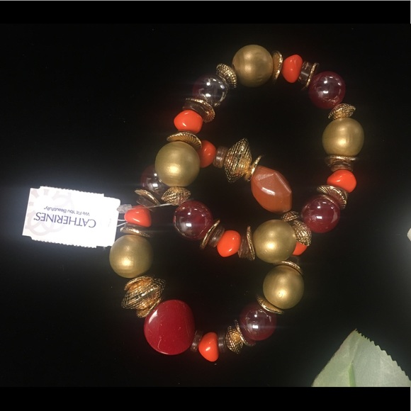 Catherine's Fall color plus sized stretch bracelet - Picture 4 of 5