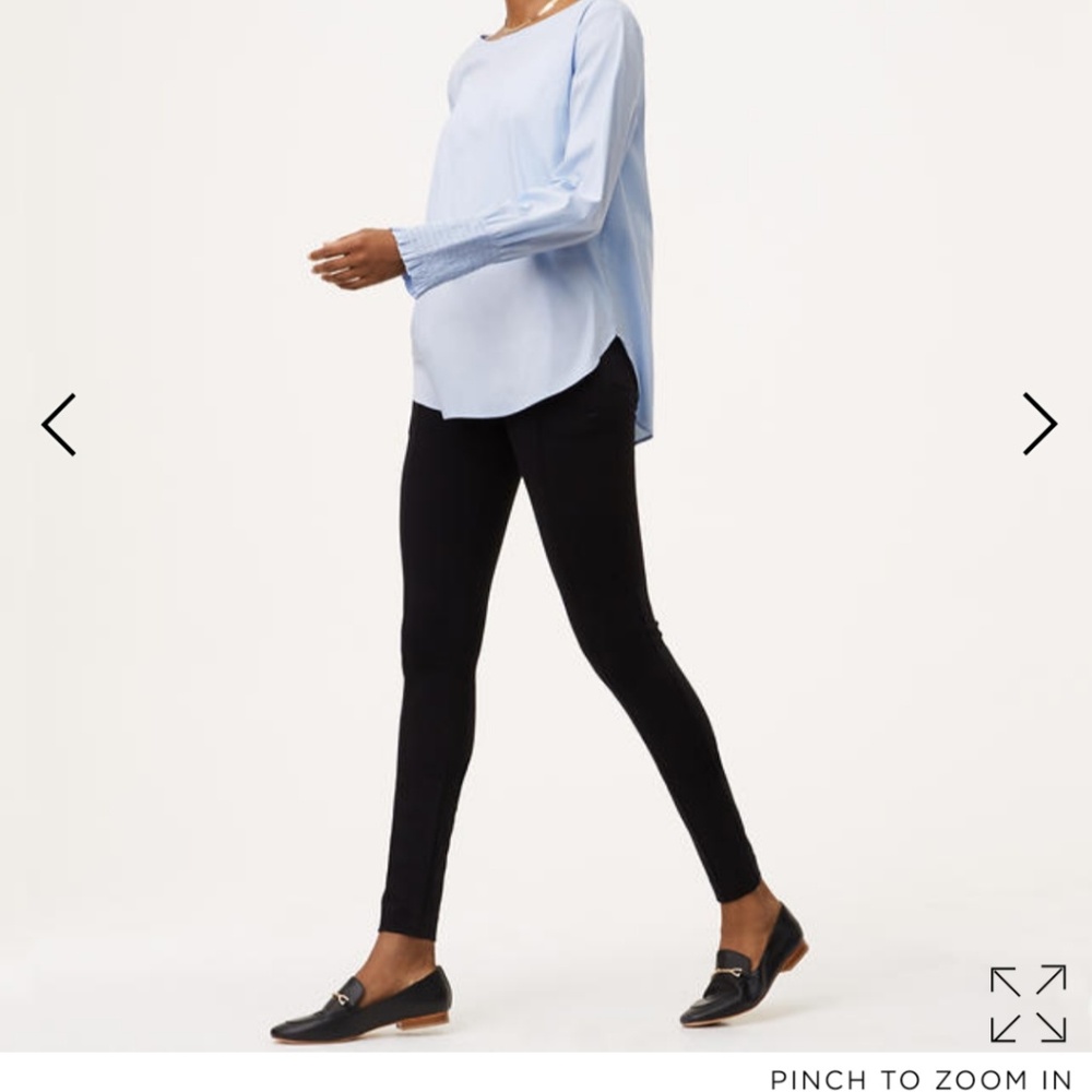 Loft pintucked ponte leggings in gray