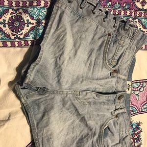 High waisted lace up shorts