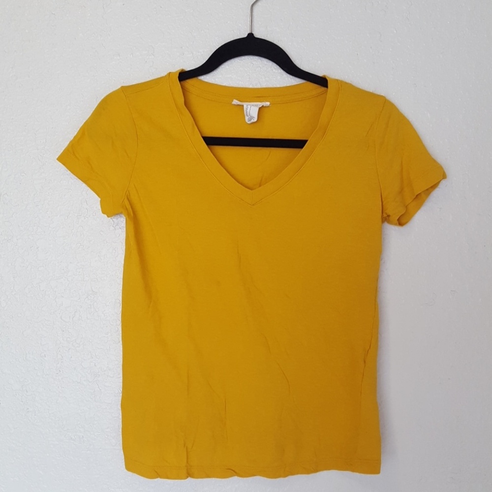 Gold Yellow V-Neck Tee