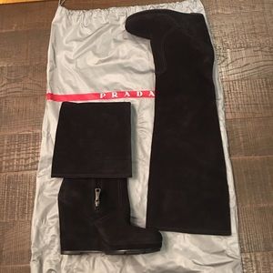 Prada suede boots